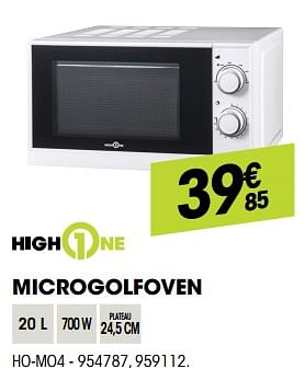 Promotions Highone microgolfoven ho-mo4 - HighOne - Valide de 27/09/2018 à 17/10/2018 chez Electro Depot