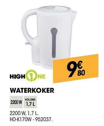 Promoties Highone waterkoker ho-k170w - HighOne - Geldig van 27/09/2018 tot 17/10/2018 bij Electro Depot