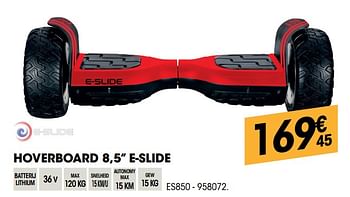 Promoties Hoverboard 8,5`` e-slide es850 - E-Slide - Geldig van 27/09/2018 tot 17/10/2018 bij Electro Depot