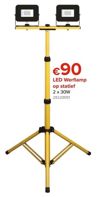 Promoties Euro light led werflamp op statief 2 x 30w - Euro Light - Geldig van 28/09/2018 tot 21/10/2018 bij Euro Shop