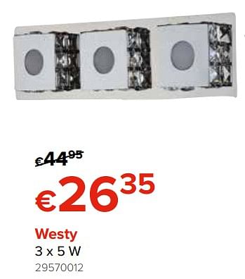 Promoties Euro light westy 3 x 5 w - Euro Light - Geldig van 28/09/2018 tot 21/10/2018 bij Euro Shop