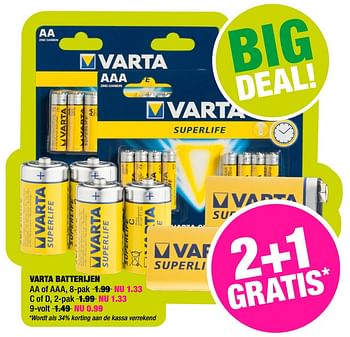 Promoties Varta batterijen - Varta - Geldig van 24/09/2018 tot 07/10/2018 bij Big Bazar