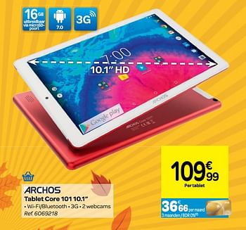 Promoties Archos tablet core 101 10.1 - Archos - Geldig van 26/09/2018 tot 08/10/2018 bij Carrefour