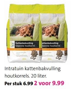 Promotions Intratuin kattenbakvulling houtkorrels - Produit maison - Intratuin - Valide de 24/09/2018 à 04/10/2018 chez Intratuin