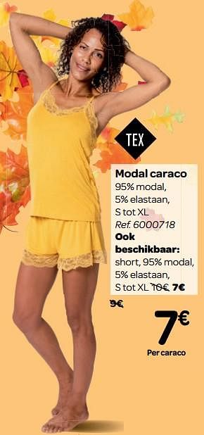 Promoties Modal caraco - Tex - Geldig van 26/09/2018 tot 08/10/2018 bij Carrefour