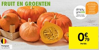 Promoties Pompoen - Huismerk - Carrefour  - Geldig van 26/09/2018 tot 01/10/2018 bij Carrefour