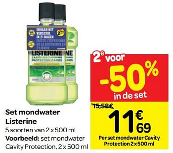 Promoties Set mondwater listerine - Listerine - Geldig van 26/09/2018 tot 08/10/2018 bij Carrefour