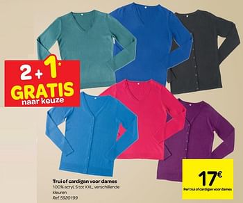 Promoties Trui of cardigan voor dames - Huismerk - Carrefour  - Geldig van 26/09/2018 tot 08/10/2018 bij Carrefour