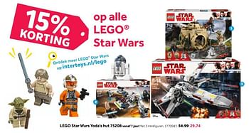 Promoties Lego star wars yoda`s hut 75208 - Lego - Geldig van 24/09/2018 tot 14/10/2018 bij Intertoys
