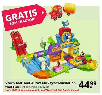 struik Armstrong Vouwen Vtech Vtech toet toet auto`s mickey`s treinstation - Promotie bij Intertoys