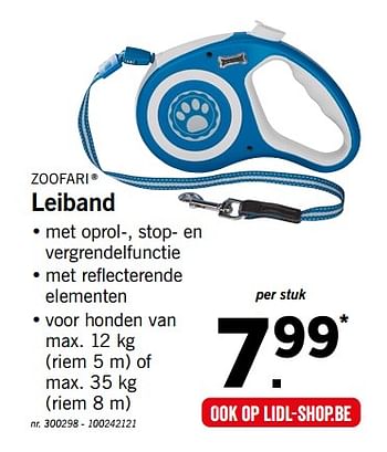 Promoties Leiband - Zoofari - Geldig van 01/10/2018 tot 06/10/2018 bij Lidl