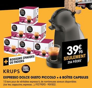 Promotions Krups expresso dolce gusto piccolo + 6 boîtes capsules - Krups - Valide de 27/09/2018 à 17/10/2018 chez Electro Depot