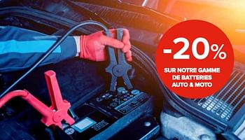 Promotions -20% sur notre gamme de batteries auto + moto - Produit Maison - Euroshop - Valide de 28/09/2018 à 21/10/2018 chez Euro Shop