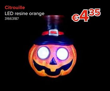 Promotions Citrouille led resine orange - Happy Halloween - Valide de 28/09/2018 à 21/10/2018 chez Euro Shop