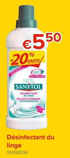 Promotions Désinfectant du linge - Sanytol - Valide de 28/09/2018 à 21/10/2018 chez Euro Shop