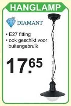 Promoties Hanglamp - Diamant - Geldig van 24/09/2018 tot 13/10/2018 bij Van Cranenbroek