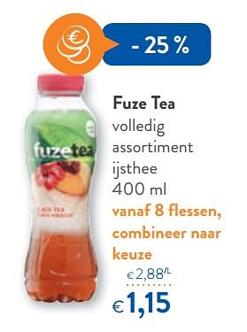 Promoties Fuze tea volledig assortiment ijsthee - FuzeTea - Geldig van 26/09/2018 tot 09/10/2018 bij OKay
