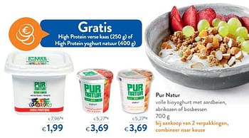 Promoties Pur natur volle bioyoghurt met aardbeien, abrikozen of bosbessen - Pur Natur - Geldig van 26/09/2018 tot 09/10/2018 bij OKay