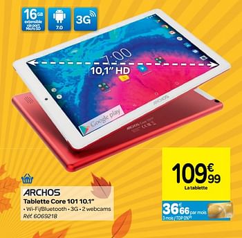 Promotions Archos tablette core 101 10.1 - Archos - Valide de 26/09/2018 à 08/10/2018 chez Carrefour