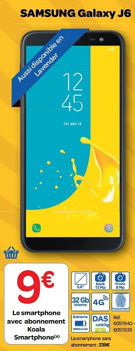 Promotions Samsung galaxy j6 - Samsung - Valide de 26/09/2018 à 08/10/2018 chez Carrefour