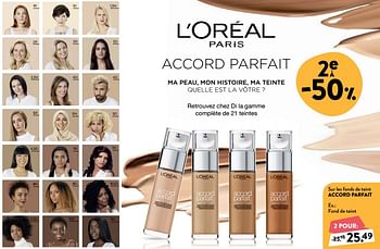 Promotions Accord parfait fond de teint - L'Oreal Paris - Valide de 26/09/2018 à 23/10/2018 chez DI