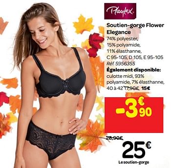 Promotions Soutien-gorge flower elegance - Playtex - Valide de 26/09/2018 à 08/10/2018 chez Carrefour
