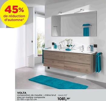 Promotions Volta composition de meuble - chêne brut plan en marbre composite - Storke - Valide de 01/10/2018 à 28/10/2018 chez X2O