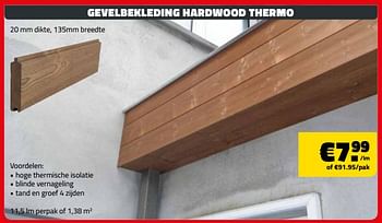 Promotions Gevelbekleding hardwood thermo - Produit maison - Bouwcenter Frans Vlaeminck - Valide de 02/10/2018 à 31/10/2018 chez Bouwcenter Frans Vlaeminck