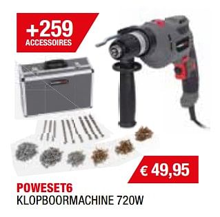 Promoties Powerplus poweset6 klopboormachine 720w - Powerplus - Geldig van 02/10/2018 tot 31/10/2018 bij Bouwcenter Frans Vlaeminck