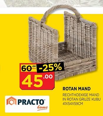 Promotions Rotan mand - Practo - Valide de 02/10/2018 à 31/10/2018 chez Bouwcenter Frans Vlaeminck