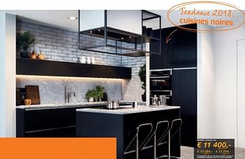 Promotions Design - stratifié noir - Produit maison - Cuisines Dovy - Valide de 01/10/2018 à 31/10/2018 chez Cuisines Dovy