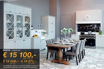 Promotions Geneve - laqué mat - Produit maison - Cuisines Dovy - Valide de 01/10/2018 à 31/10/2018 chez Cuisines Dovy