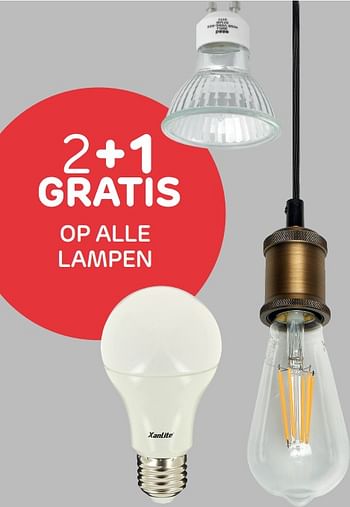 Promoties 2+1 gratis op alle lampen - Huismerk - BricoPlanit - Geldig van 02/10/2018 tot 08/10/2018 bij BricoPlanit