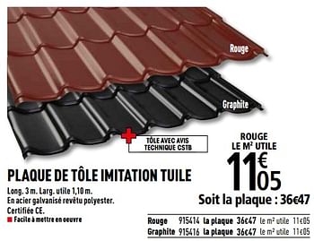 promotion brico depot plaque de tole imitation tuile produit maison construction renovation valide jusqua 4 promobutler bac acier pare vapeur isolation fibrociment