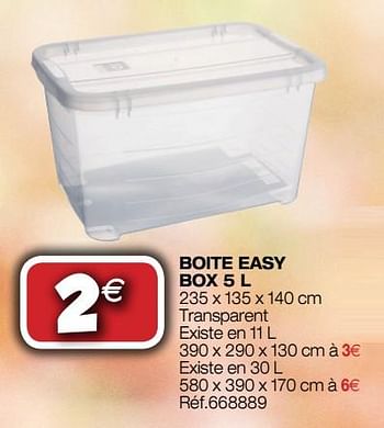 Promoties Boite easy box 5 l - Huismerk - Bricolex - Geldig van 26/09/2018 tot 14/10/2018 bij Bricolex