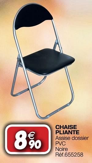 Promotions Chaise pliante - Produit Maison - Bricolex - Valide de 26/09/2018 à 14/10/2018 chez Bricolex