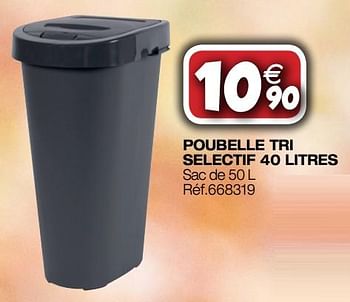 Promotions Poubelle tri selectif 40 litres - Produit Maison - Bricolex - Valide de 26/09/2018 à 14/10/2018 chez Bricolex