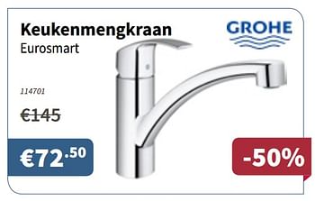 Promoties Keukenmengkraan eurosmart - Grohe - Geldig van 27/09/2018 tot 10/10/2018 bij Cevo Market