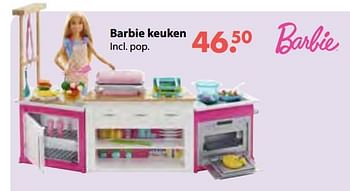 Promoties Barbie keuken - Mattel - Geldig van 08/10/2018 tot 06/12/2018 bij Multi Bazar