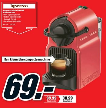 nakoming Schelden Medisch wangedrag Krups Nespresso inissia xn1005 koffiemachine - Promotie bij Media Markt