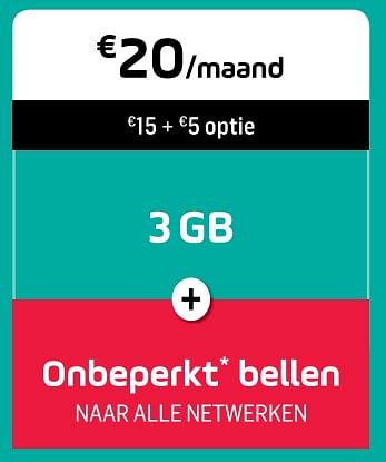 Promoties 3gb + onbeperkt bellen - Huismerk - Base - Geldig van 30/09/2018 tot 17/10/2018 bij Base