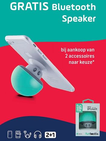 Promoties Gratis bluetooth speaker bij aankoop van 2 accessoires naar keuze - Huismerk - Base - Geldig van 30/09/2018 tot 17/10/2018 bij Base