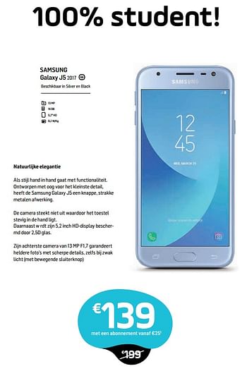 Promoties Samsung galaxy j5 2017 4g - Samsung - Geldig van 30/09/2018 tot 17/10/2018 bij Base