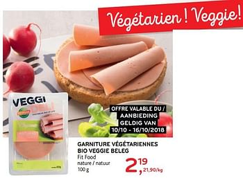 Promoties Garniture végétariennes - Fitfood - Geldig van 10/10/2018 tot 16/10/2018 bij Alvo