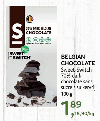 Promotions Belgian chocolate - Sweet Switch - Valide de 10/10/2018 à 23/10/2018 chez Alvo
