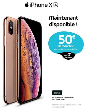 Promotions Apple iphone x s 512gb - Apple - Valide de 30/09/2018 à 17/10/2018 chez Base