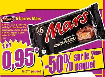 Promoties 6 barres mars - Mars - Geldig van 03/10/2018 tot 09/10/2018 bij Norma