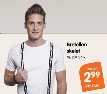 Promoties Bretellen skelet - Huismerk - Fun - Geldig van 26/09/2018 tot 31/10/2018 bij Fun