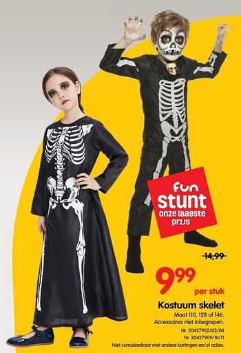 Promoties Kostuum skelet - Huismerk - Fun - Geldig van 26/09/2018 tot 31/10/2018 bij Fun