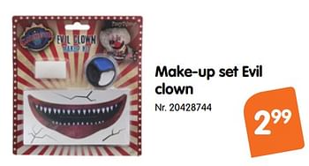 Promoties Make-up set evil clown - Huismerk - Fun - Geldig van 26/09/2018 tot 31/10/2018 bij Fun
